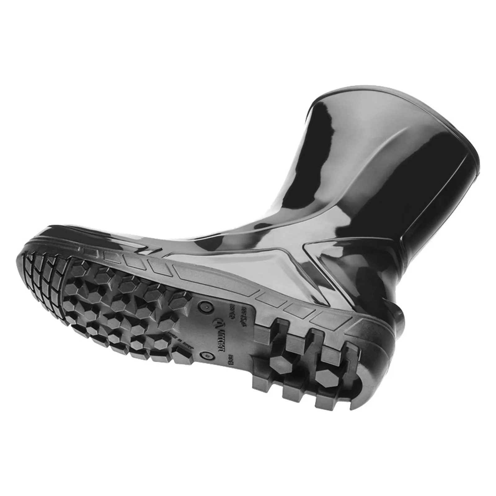 Bota PVC Preta sem Bico Cano Médio (1)